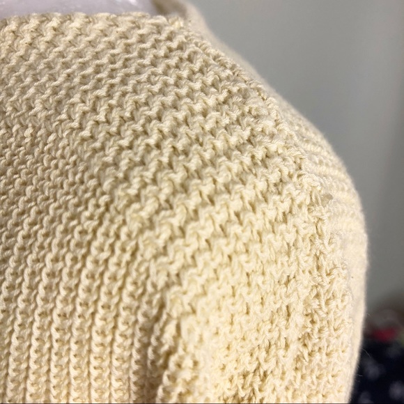 Uniqlo High Twisted Cotton Boat Neck Knit Sweater in 40 Cream Size Medium - Picture 4 of 11